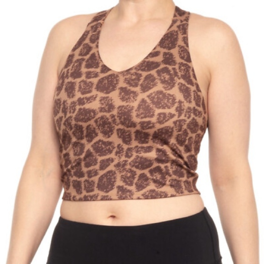 Aerie Leopard Print Racerback Crop Top